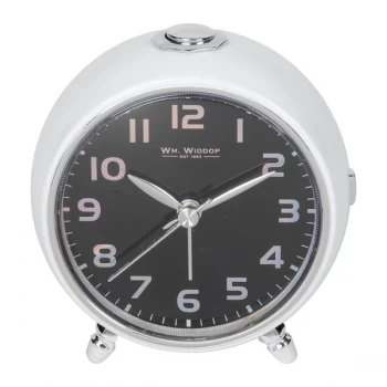 WILLIAM WIDDOP Sweep Alarm Clock - White & Chrome