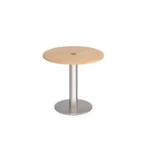 Monza circular dining table 800mm with central circular cutout 80mm - beech