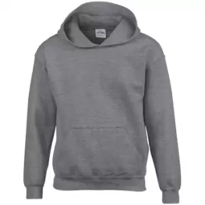 Gildan Heavy Blend Childrens Unisex Hooded Sweatshirt Top / Hoodie (S) (Graphite Heather)