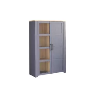 FWStyle Traditional Navy Oak Display Cabinet