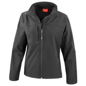 Result Womens Softshell Premium 3 Layer Performance Jacket (Waterproof, Windproof & Breathable) (M) (Black)