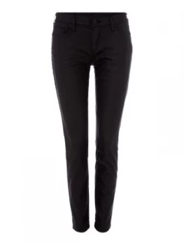 True Religion Halle Skinny Coated Jeans In Black