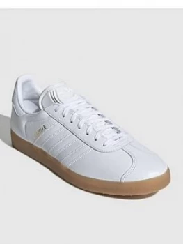 adidas Originals Gazelle Trainers - White/Gum, Size 7, Men