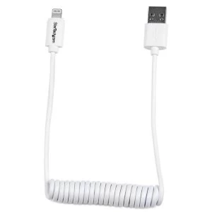 Startech Lightning to USB Coiled 2ft white