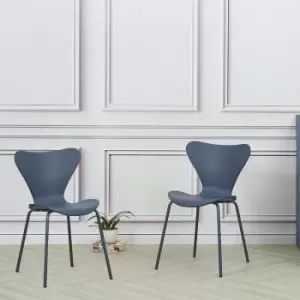 X2 Modern Stackable Dining Chair Navy Blue