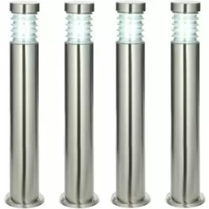 Loops - 4 pack Outdoor IP44 Bollard Light Marine Grade Steel Lamp Post Garden Driveway