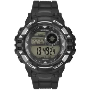 Sekonda Mens Black Rubber Digital Watch 1522