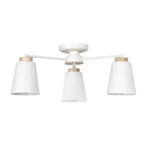 Periot White Multi Arm Semi Flush Ceiling light 3x E27