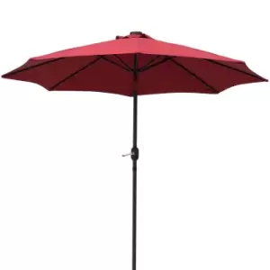 Outsunny 2.7m Parasol with LED Lighting (base not included) - Red