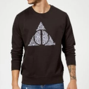 Harry Potter Deathly Hallows Text Sweatshirt - Black - S