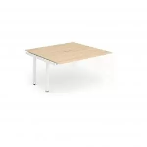 B2B Ext Kit White Frame Bench Desk 1200 Maple