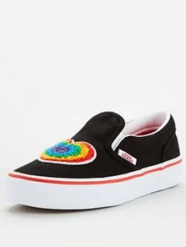 Vans Childrens Classic Slip-On Chenille Rainbow - Black White