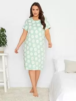 Yours Oversize Daisy Nightdress - Green, Size 30-32, Women