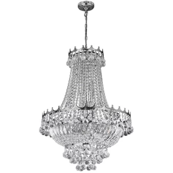 Searchlight Versailles - 9 Light Crystal Chandelier Chrome Finish, E14