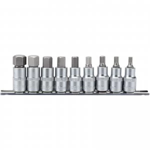 Draper 9 Piece 1/2" Drive Hexagon Socket Bit Set 1/2" 55mm