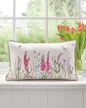 Cotton Traders Floral Embroidered Cushion in Multi