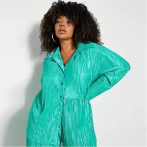 I Saw It First Plus Size Plisse Shirt - Green