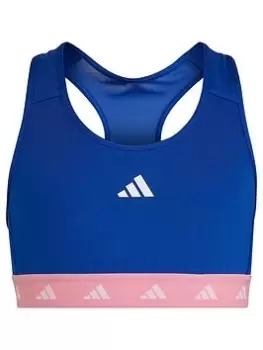 adidas Junior Girls Tech-fit Sports Medium Bra, Bright Blue, Size 11-12 Years, Women