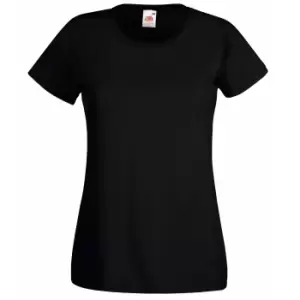 Fruit Of The Loom Ladies/Womens Lady-Fit Valueweight Short Sleeve T-Shirt (L) (Black)