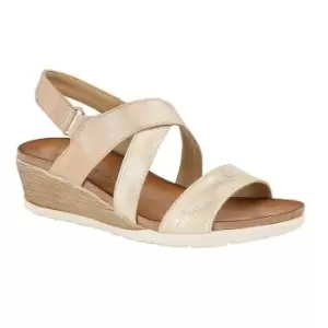 Cipriata Womens/Ladies Bina Crossover Wedge Sandal (5 UK) (Champagne)