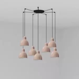 Venice 7 Light Pink Cluster Drop Pendant Lamp