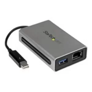 StarTech Thunderbolt To Gigabit Ethernet Plus USB 3.0 Thunderbolt Adapter