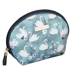 Swan Lake Blue Leatherette Cosmetic Bag