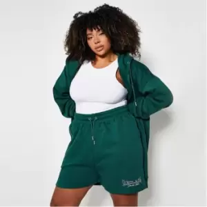 I Saw It First Plus Size Reclaim Fleece Shorts - Green