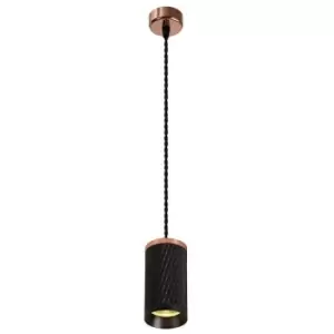 1 Light 11cm Ceiling Pendant Light GU10, Rose Gold, Sand Black - Luminosa Lighting