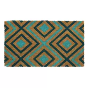 JVL Eco-friendly Latex Backed Coir Door Mat, Rhombus