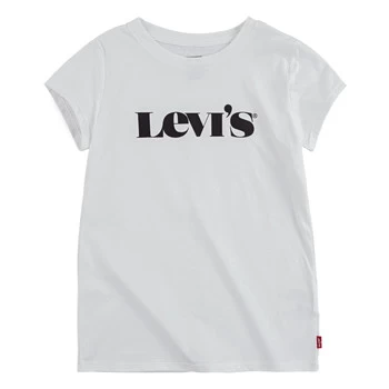 Levis MODERN VINTAGE SERIF TEE Girls Childrens T shirt in White - Sizes 12 years,14 years,16 years