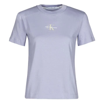 Calvin Klein Jeans MONOGRAM LOGO TEE womens T shirt in Purple - Sizes S,L,XL,XS