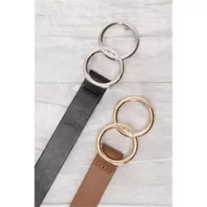 I Saw It First Black & Tan & Tan Two Pack Double Ring Belts - Black