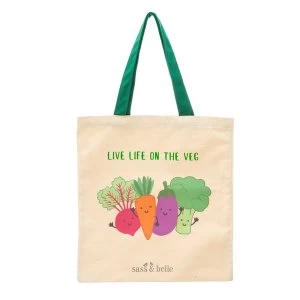 Sass & Belle Live Life on the Veg Tote Bag