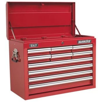 Sealey AP33109 Topchest 10 Drawer with Ball Bearing Runners - Red