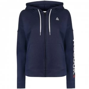 Reebok Linear Full Zip Hoodie Ladies - Heritage Navy