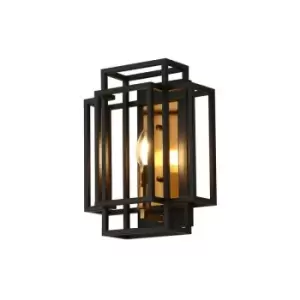 Luminosa Lighting - Luminosa Delaware Wall Lamp E14, Black, Gold