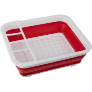 Red White Collapsible Dish Rack - Premier Housewares