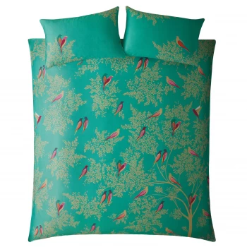 Sara Miller Green Birds Duvet Set - Teal - Single