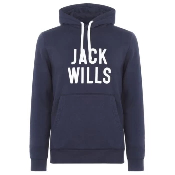 Jack Wills Batewell Logo Hoodie - Navy