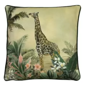 Manyara Giraffe Square Cushion Multicolour, Multicolour / 43 x 43cm / Cover Only