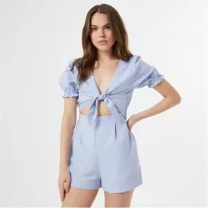 Jack Wills Tie Front Playsuit - Blue