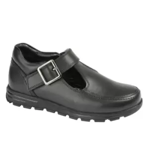 Roamers Girls Leather Mary Janes (2 UK) (Black)