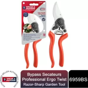 Bypass Secateurs, Professional Ergo Twist Razorsharp Garden Tool - Spear&jackson