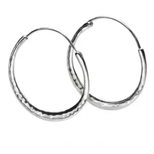 Beginnings Sterling Silver Hammered Hoop Earrings E5770