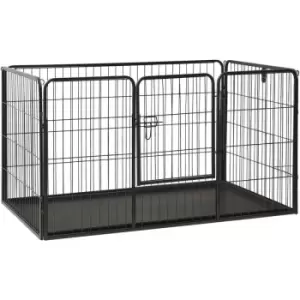 Vidaxl - Puppy Playpen Steel 123x77.5x74.5cm Black