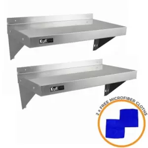 Kukoo - 2 x Stainless Steel Shelves 1400mm x 300mm