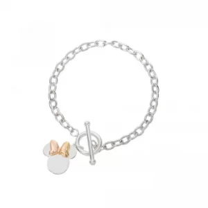 Disney Minnie Mouse Sterling Silver Two Tone Toggle Bracelet