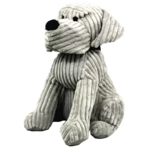 Large Grey Ribbed Dog Doorstop