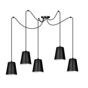 Emibig Link Black/White Cluster Pendant Ceiling Light 5x E27